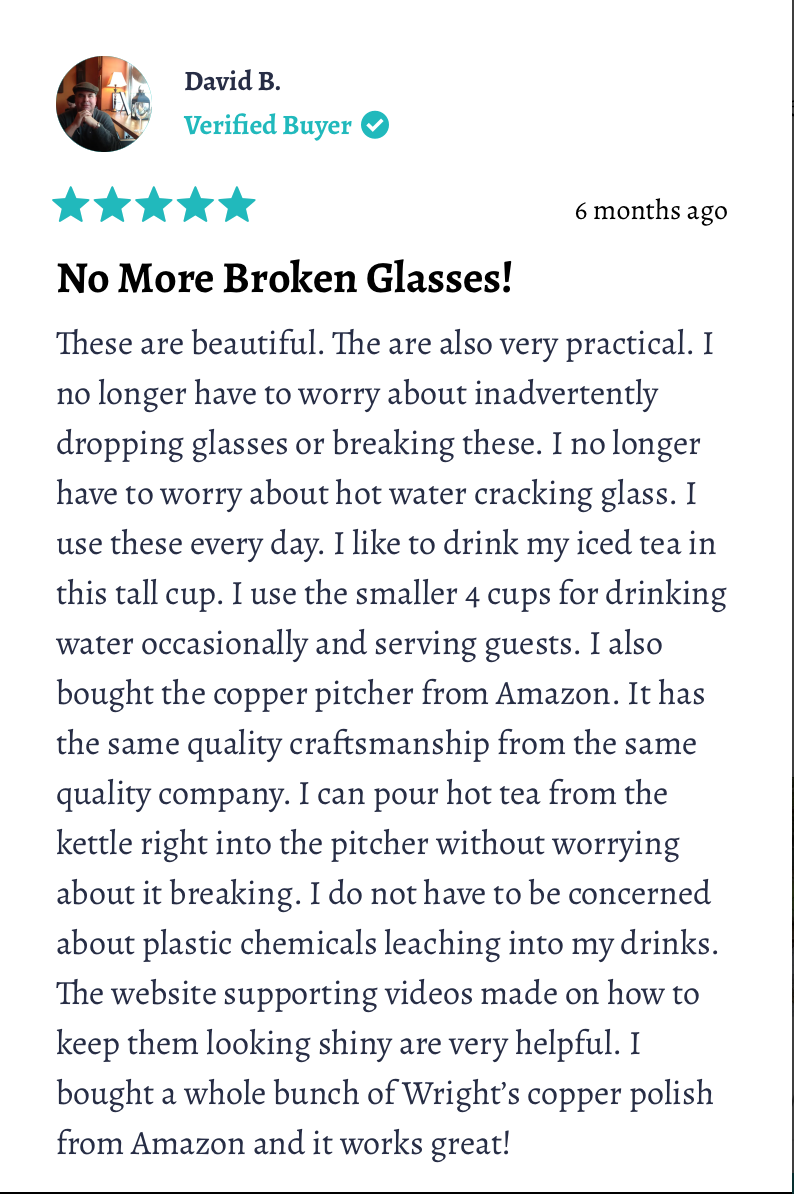 Copper Iced tea cup
