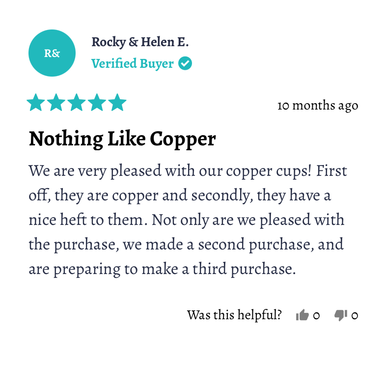 Copper Iced tea cup