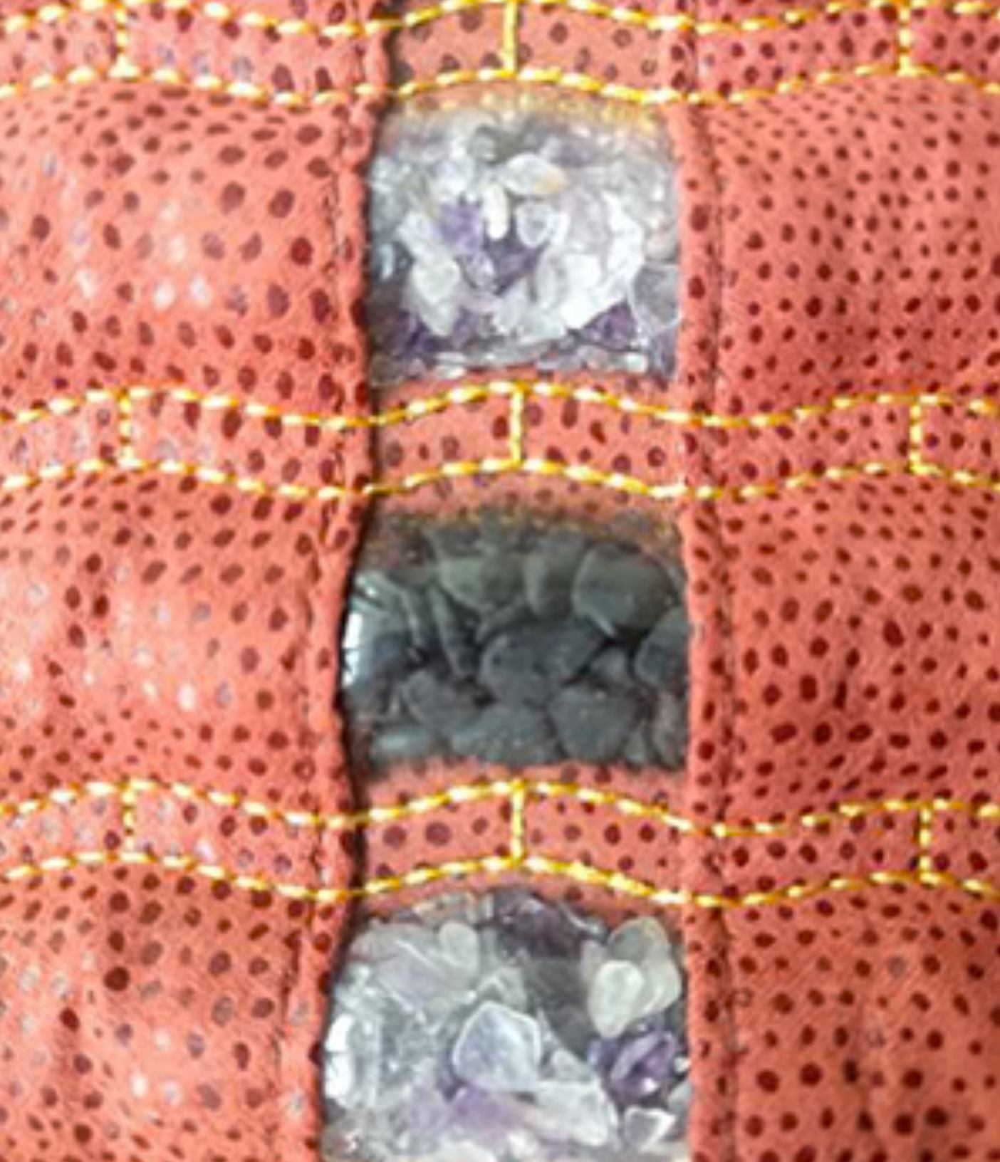 Soft Red Brown Infrared Amethyst Tourmaline Pillow