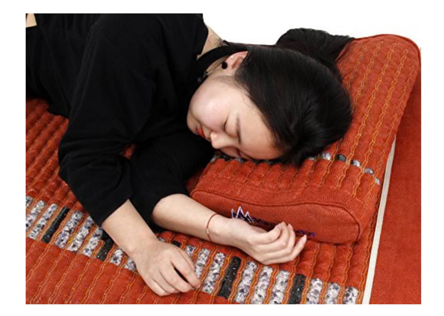 Soft Red Brown Infrared Amethyst Tourmaline Pillow