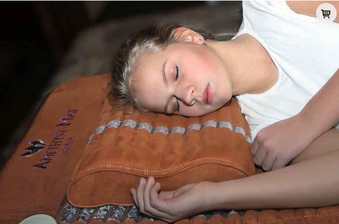 Soft Red Brown Infrared Amethyst Tourmaline Pillow