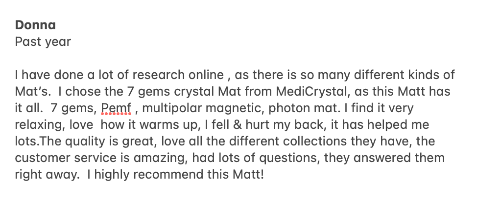 MediCrystal 7 Gems Bio Stim. FIR Mat