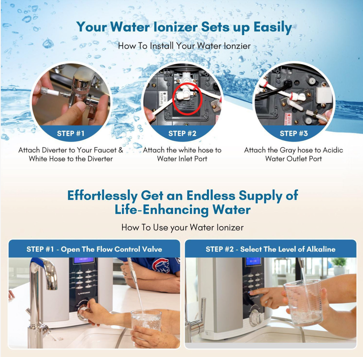 Athena H2 hydrogen water ionizer alkaline filter