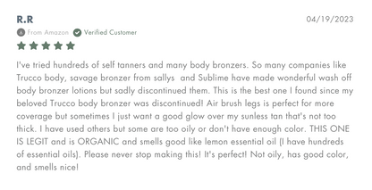 Organic Bronze Shimmer Body Lotion
